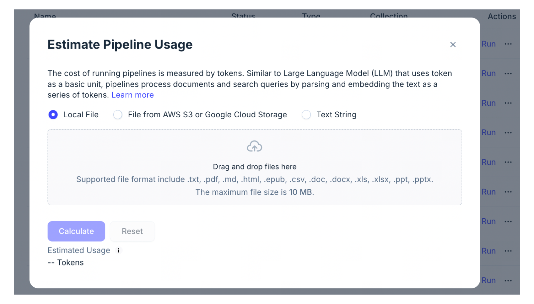 estimate-piplines-usage